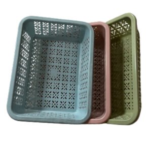 Storage Plastic Basket, 3 Piece Set for Kitchen Office Bathroom
